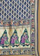 Navy Blue Bandhani Khadi Chiffon Saree With Weaving Motifs